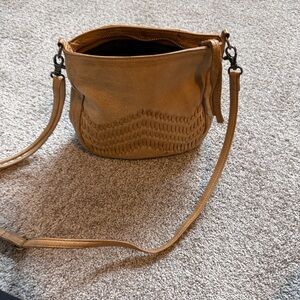 Anthropologie Day & Mood Tan Leather Crossbody Bag